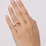 18K Ruby & Sapphire Gold Ring