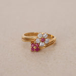 18K Ruby & Sapphire Gold Ring