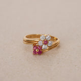 18K Ruby & Sapphire Gold Ring
