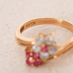 18K Ruby & Sapphire Gold Ring