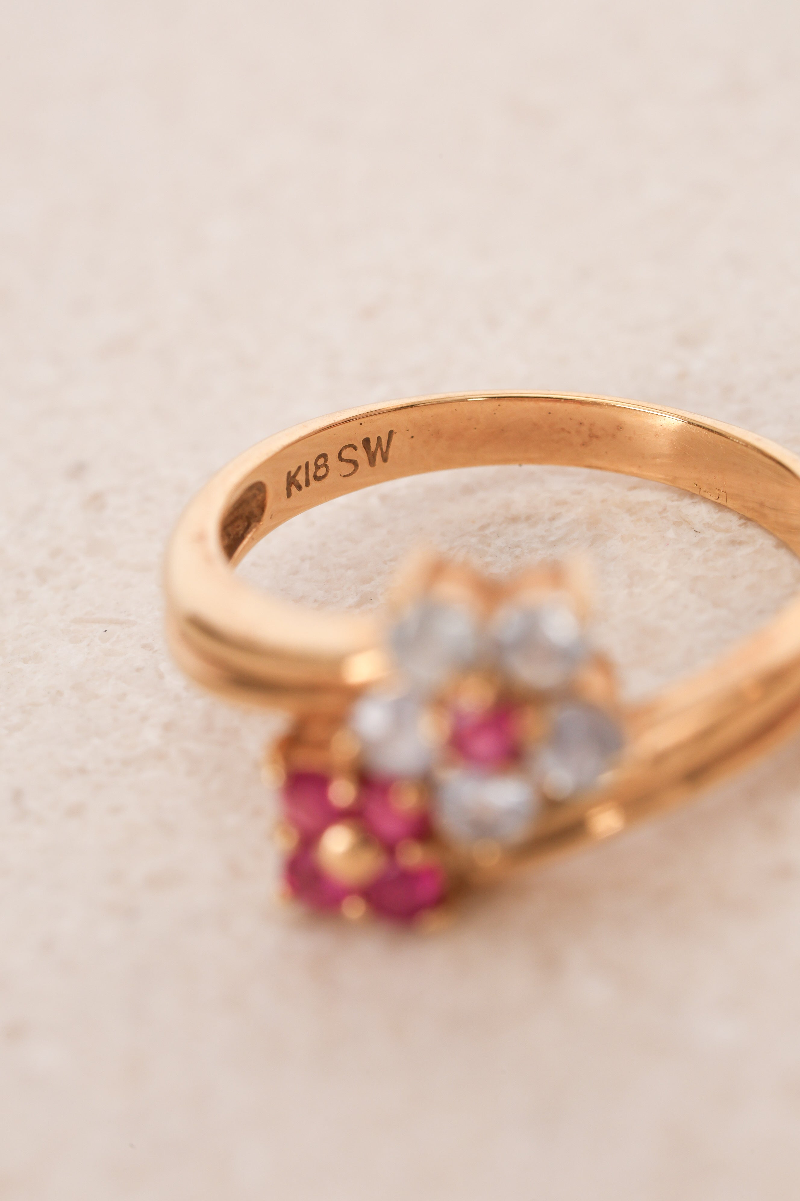 18K Ruby & Sapphire Gold Ring