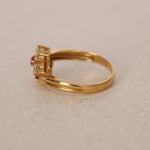 18K Ruby & Sapphire Gold Ring