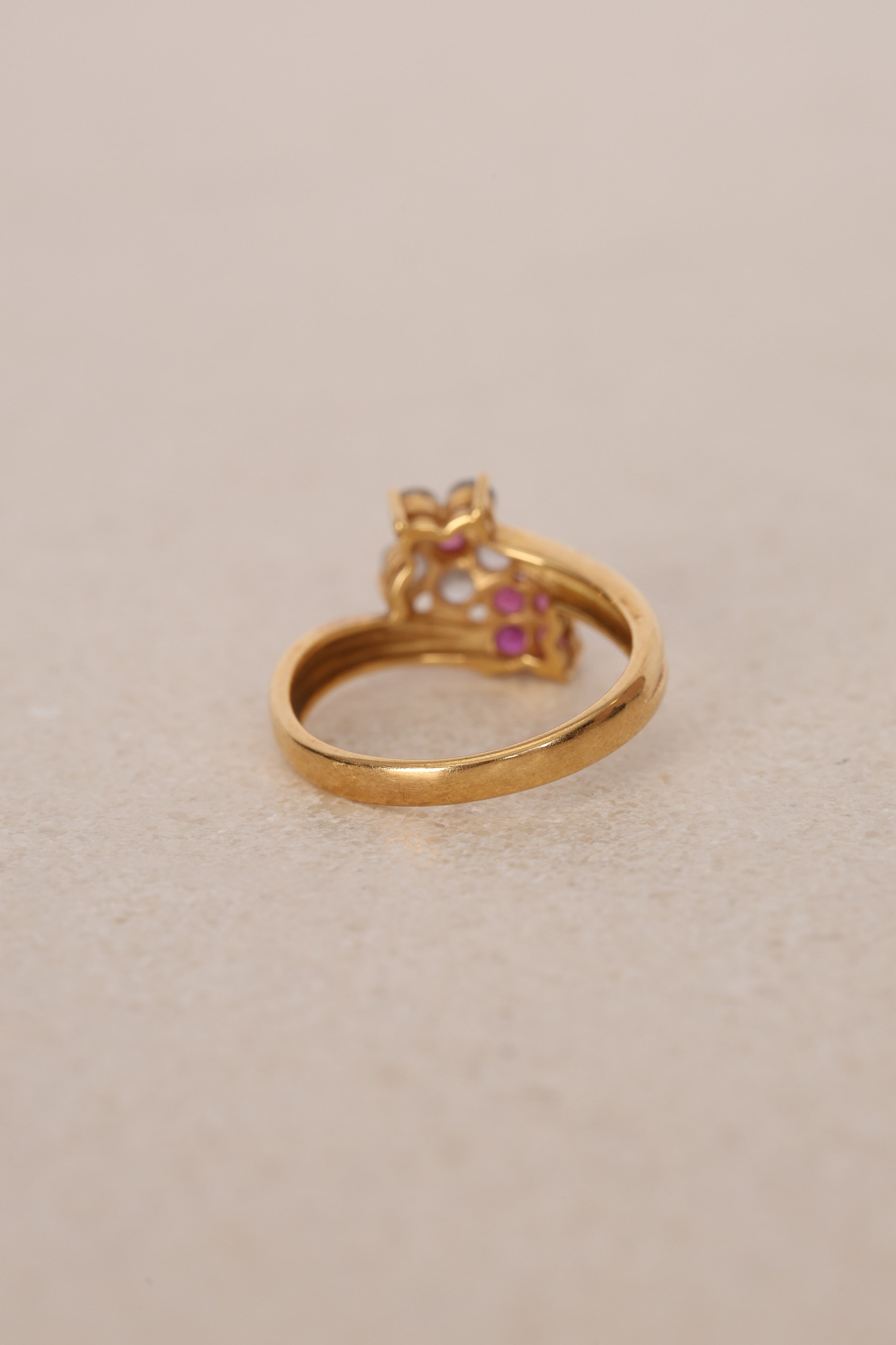 18K Ruby & Sapphire Gold Ring