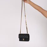 Chanel Mini Square Flap Black Lambskin AGHW