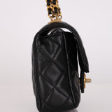 Chanel Mini Square Flap Black Lambskin AGHW