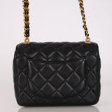 Chanel Mini Square Flap Black Lambskin AGHW