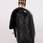 Chanel Mini Square Flap Black Lambskin AGHW