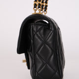 Chanel Mini Square Flap Black Lambskin AGHW
