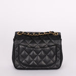 Rare Chanel Mini Square Flap Black Caviar 2010s GHW