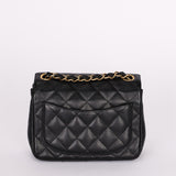 Rare Chanel Mini Square Flap Black Caviar 2010s GHW