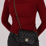 Chanel Mini Square Flap Black Caviar GHW