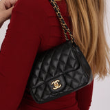 Chanel Mini Square Flap Black Caviar GHW