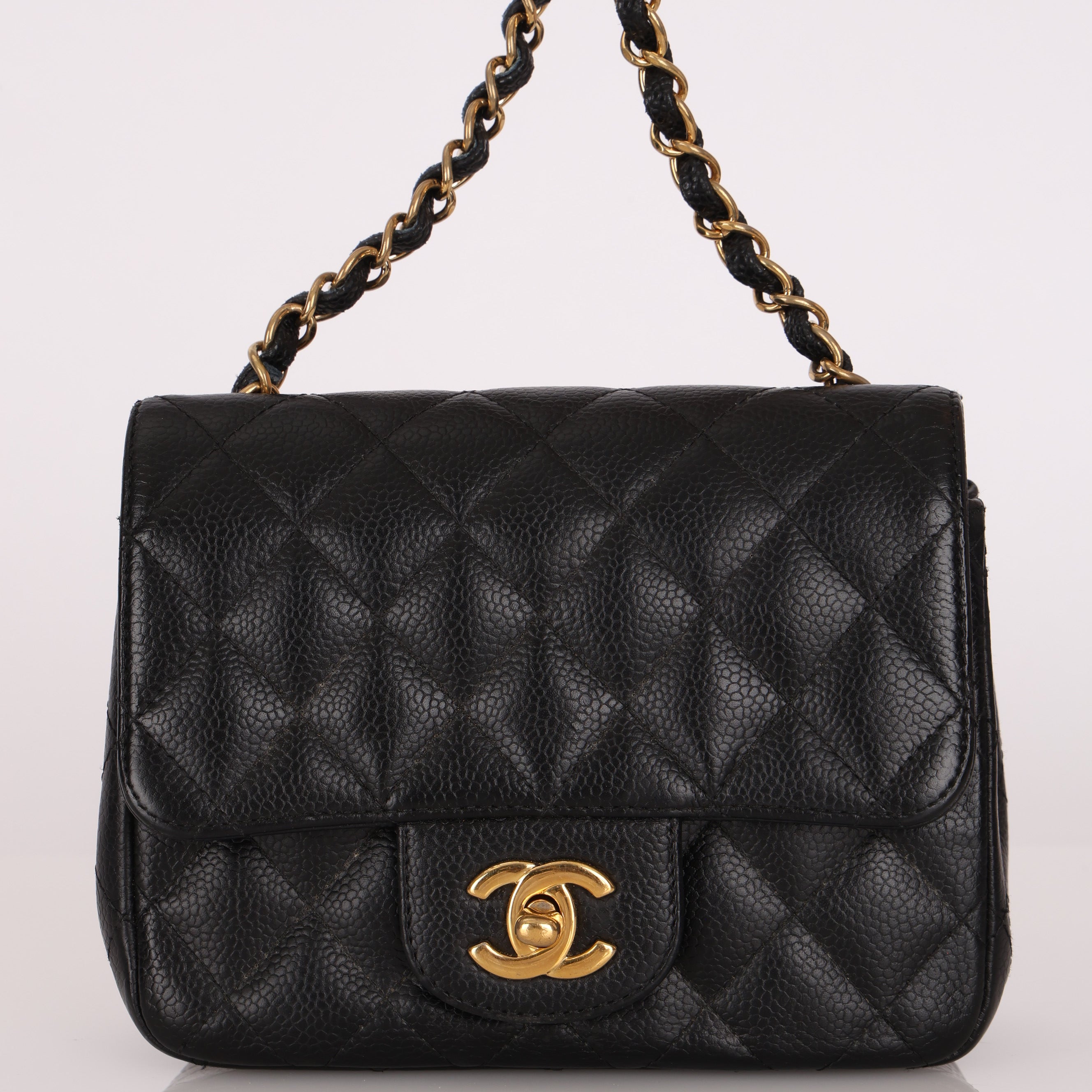 Chanel Mini Square Flap Black Caviar GHW