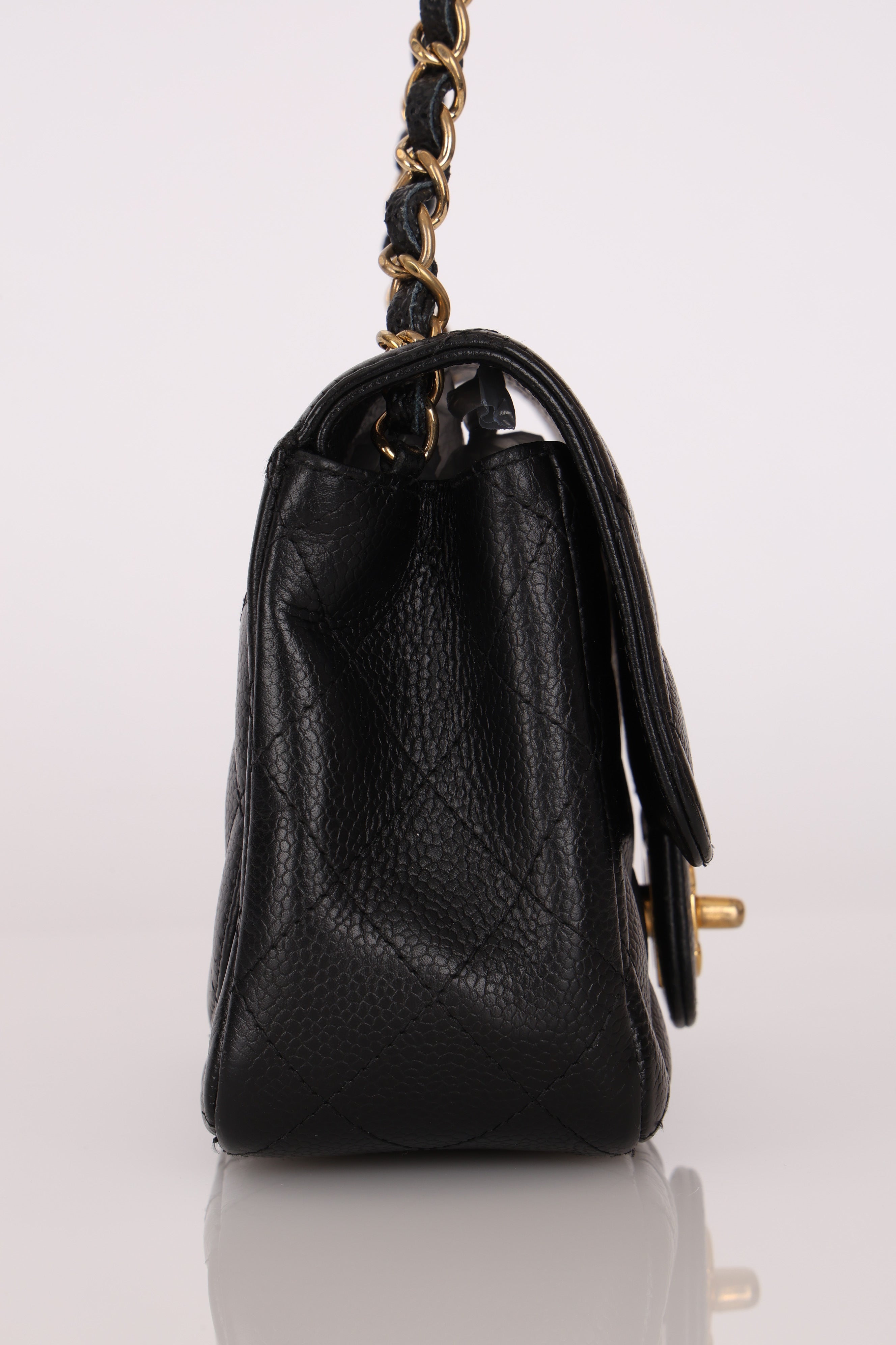 Chanel Mini Square Flap Black Caviar GHW