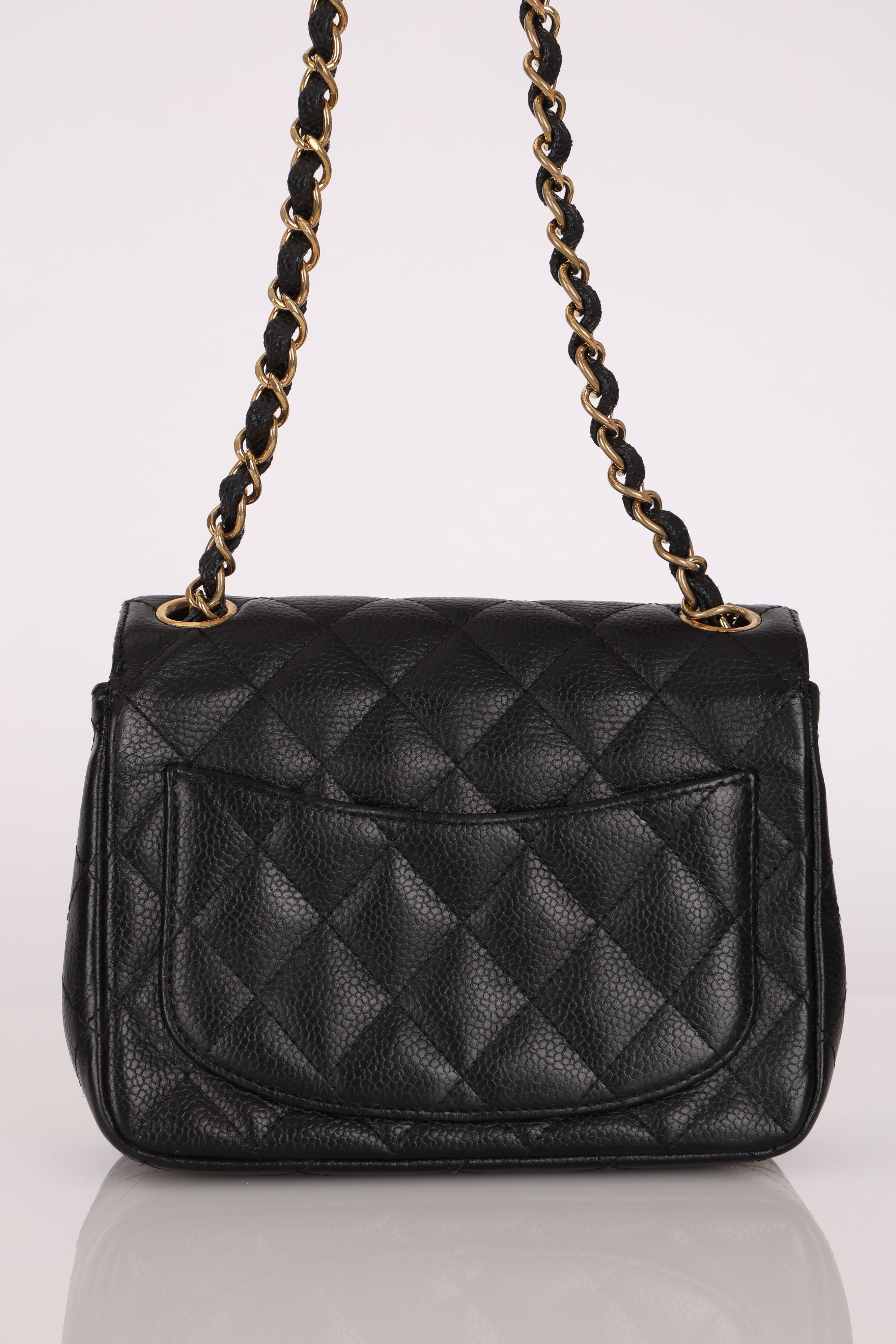 Chanel Mini Square Flap Black Caviar GHW