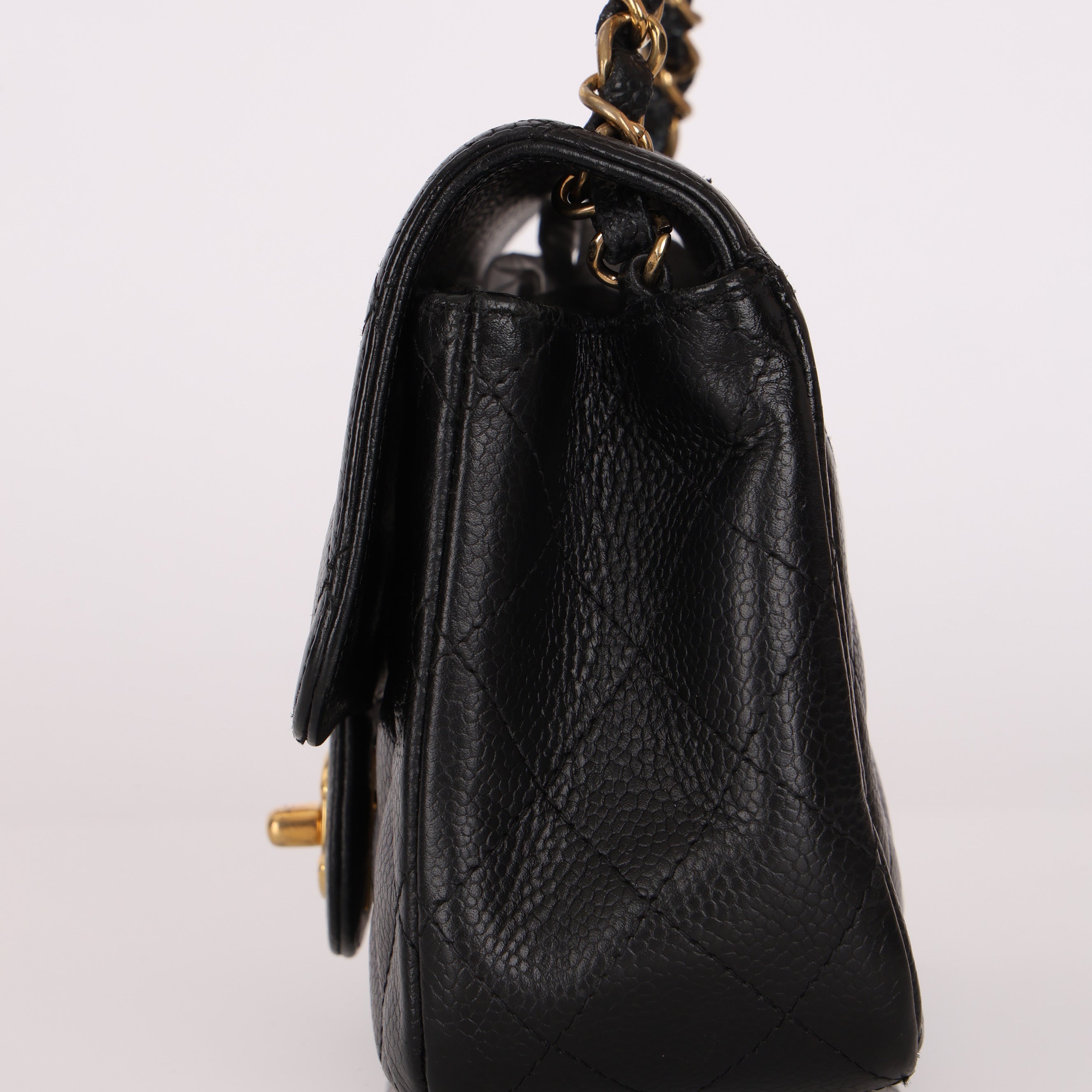 Chanel Mini Square Flap Black Caviar GHW