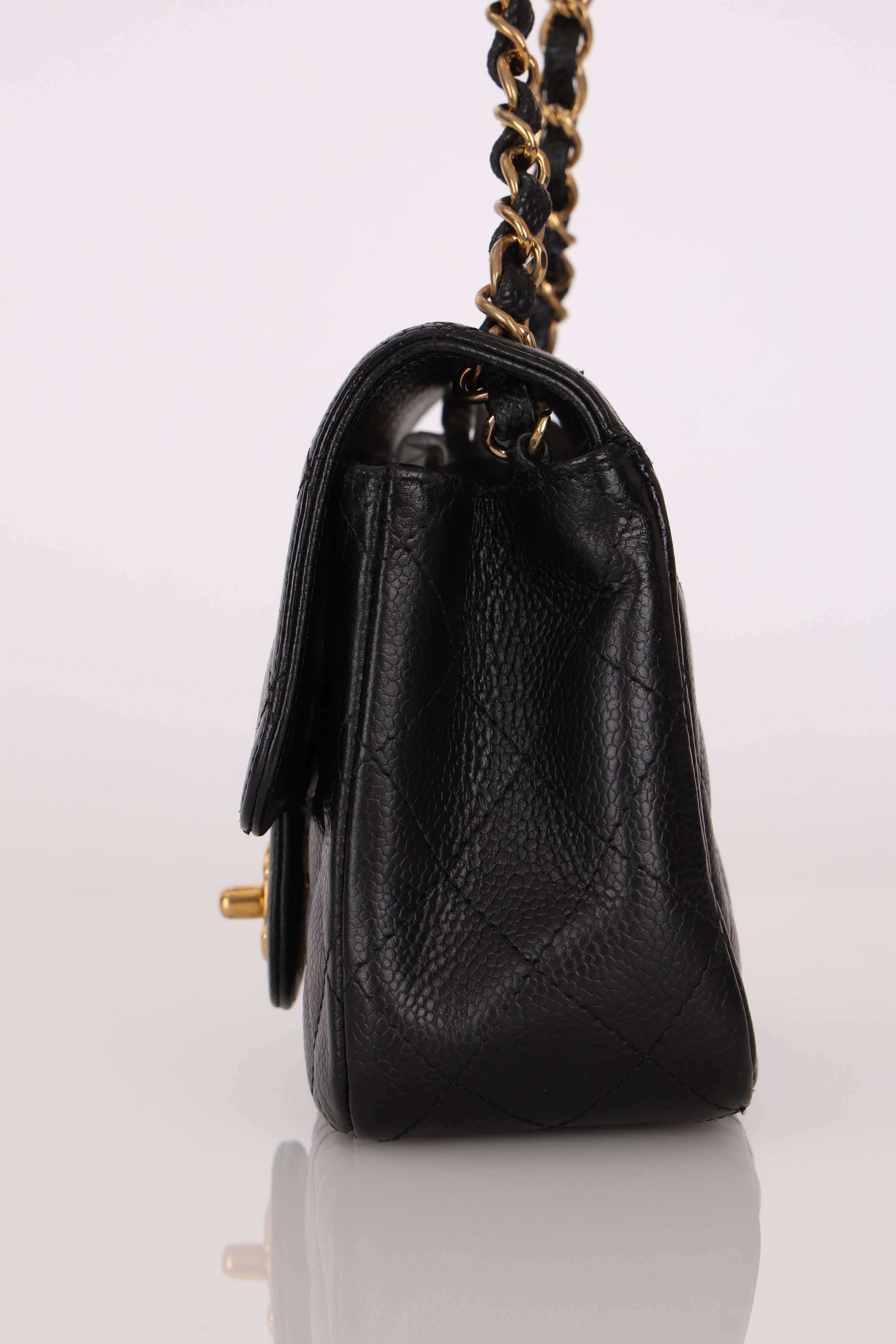 Chanel Mini Square Flap Black Caviar GHW