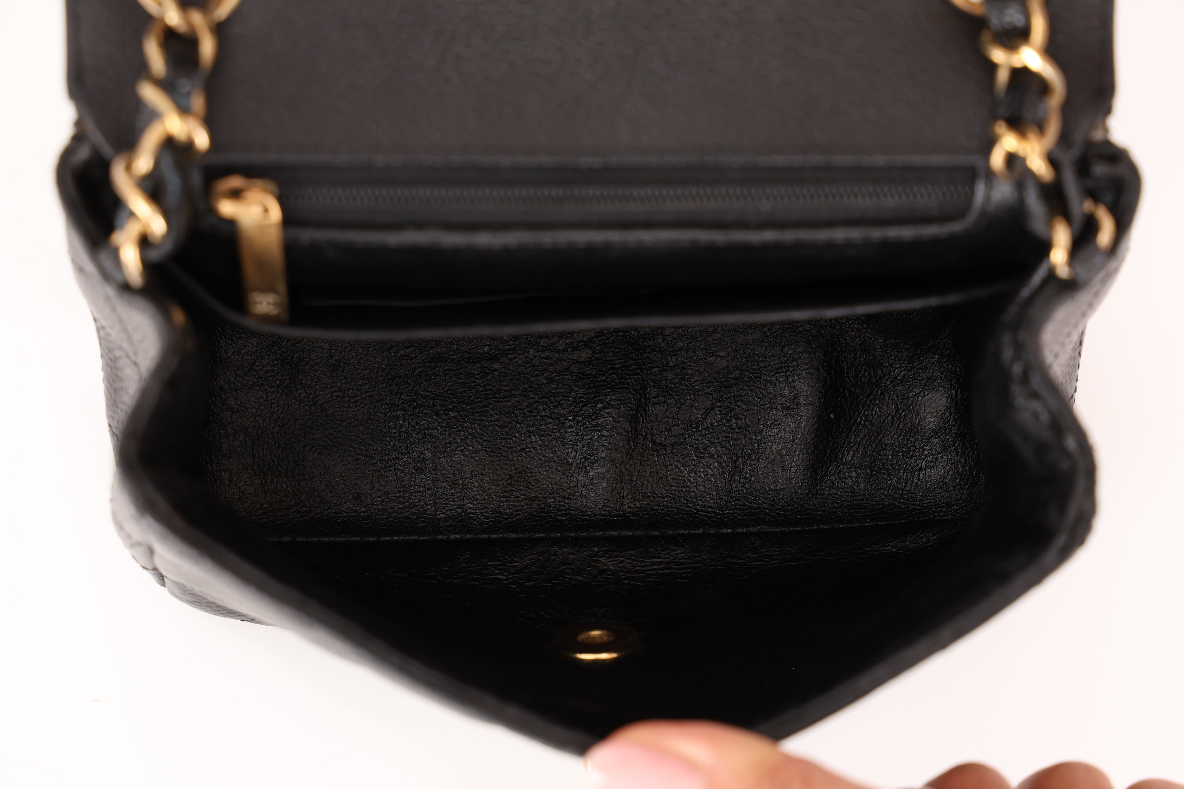Chanel Mini Square Flap Black Caviar GHW
