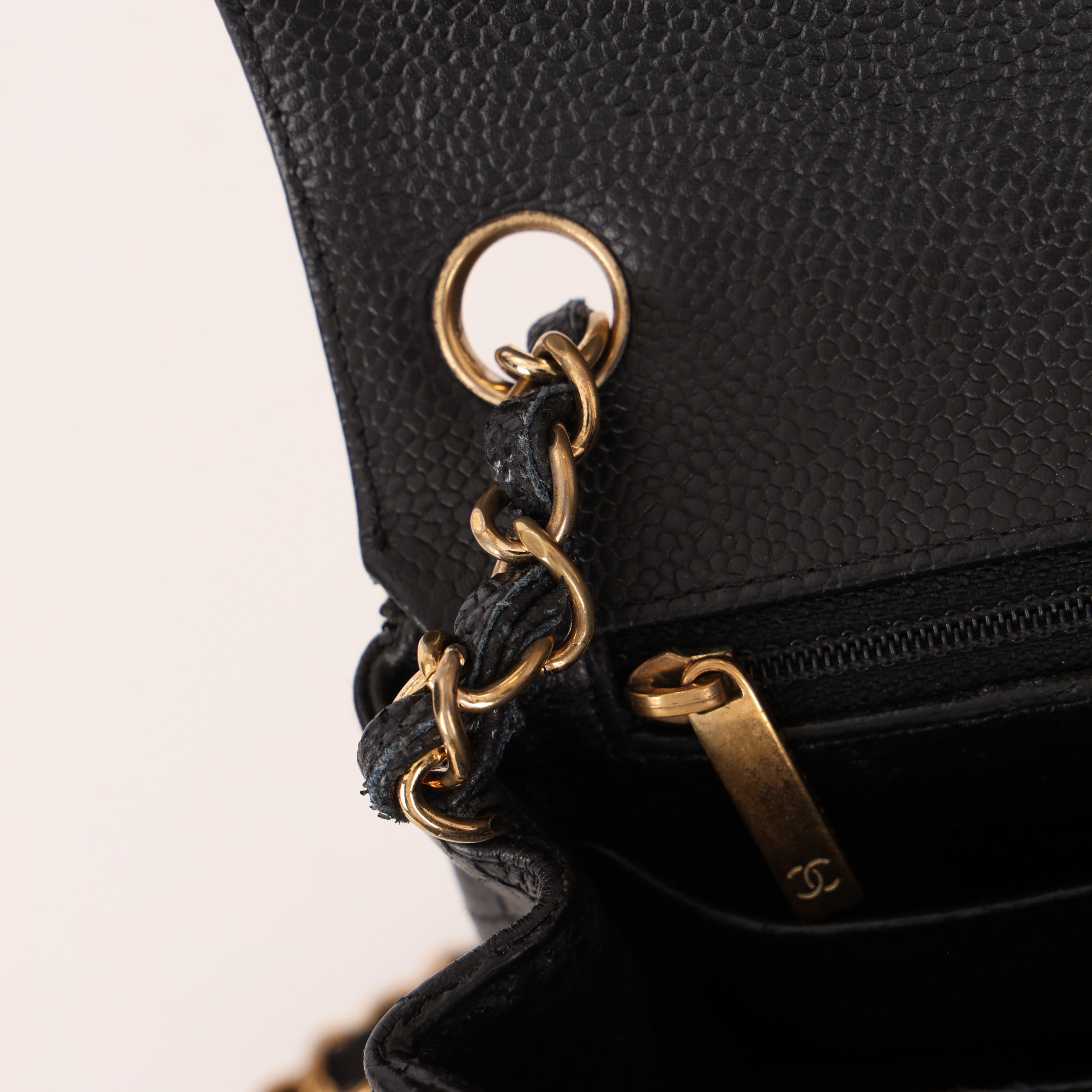 Chanel Mini Square Flap Black Caviar GHW