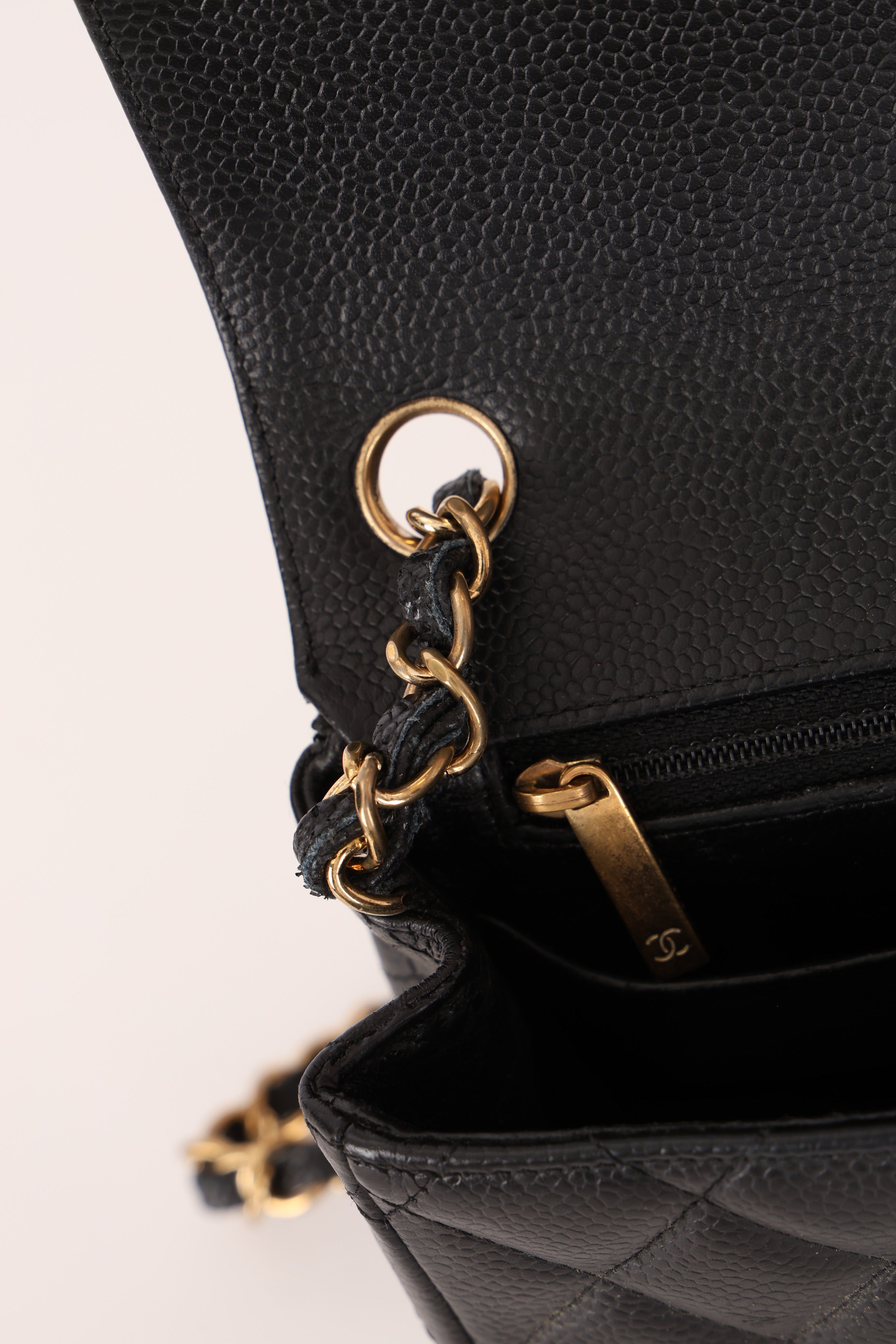 Chanel Mini Square Flap Black Caviar GHW
