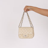 Rare Chanel Mini Square Flap Pearl White Caviar 2014 BSHW (DONE)