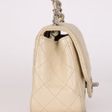 Rare Chanel Mini Square Flap Pearl White Caviar 2014 BSHW (DONE)