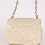 Rare Chanel Mini Square Flap Pearl White Caviar 2014 BSHW (DONE)