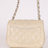 Rare Chanel Mini Square Flap Pearl White Caviar 2014 BSHW (DONE)