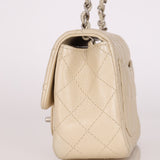 Rare Chanel Mini Square Flap Pearl White Caviar 2014 BSHW (DONE)