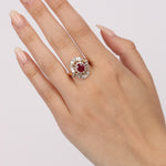 18K Ruby & Diamond Gold Ring