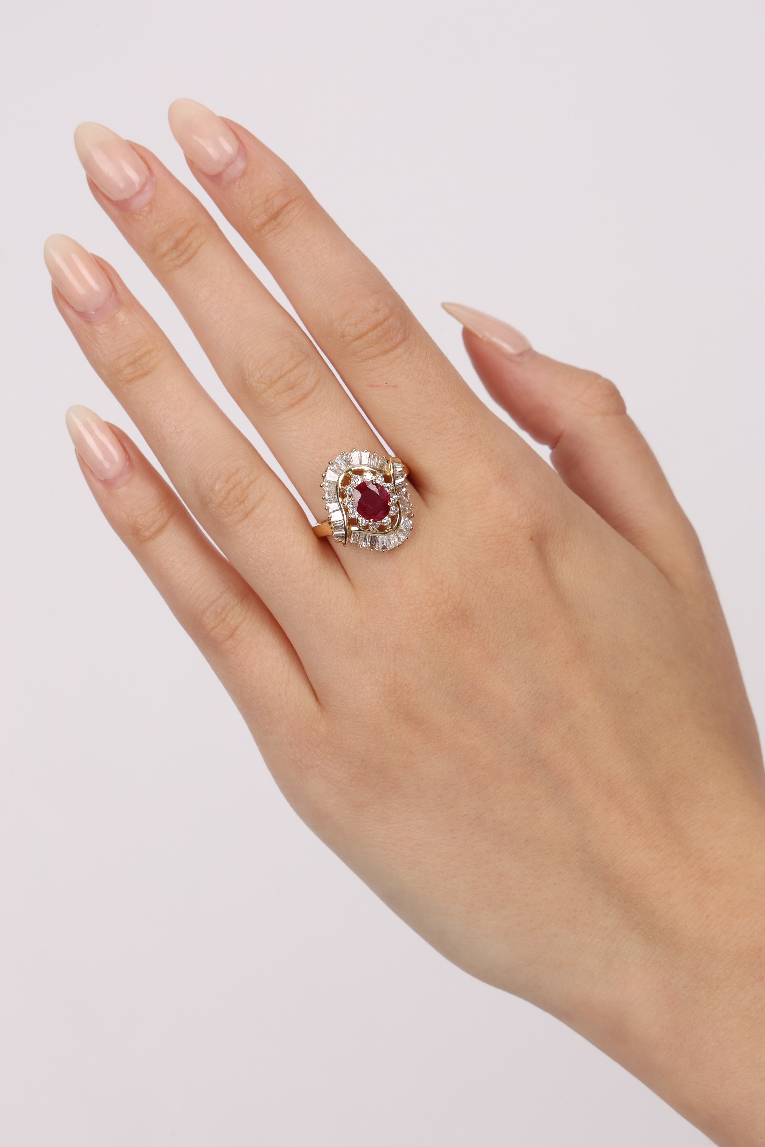18K Ruby & Diamond Gold Ring