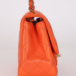 Chanel Mini Square Flap Orange Lambskin GHW