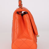 Chanel Mini Square Flap Orange Lambskin GHW