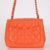 Chanel Mini Square Flap Orange Lambskin GHW