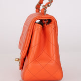 Chanel Mini Square Flap Orange Lambskin GHW