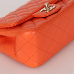 Chanel Mini Square Flap Orange Lambskin GHW