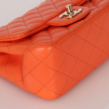 Chanel Mini Square Flap Orange Lambskin GHW