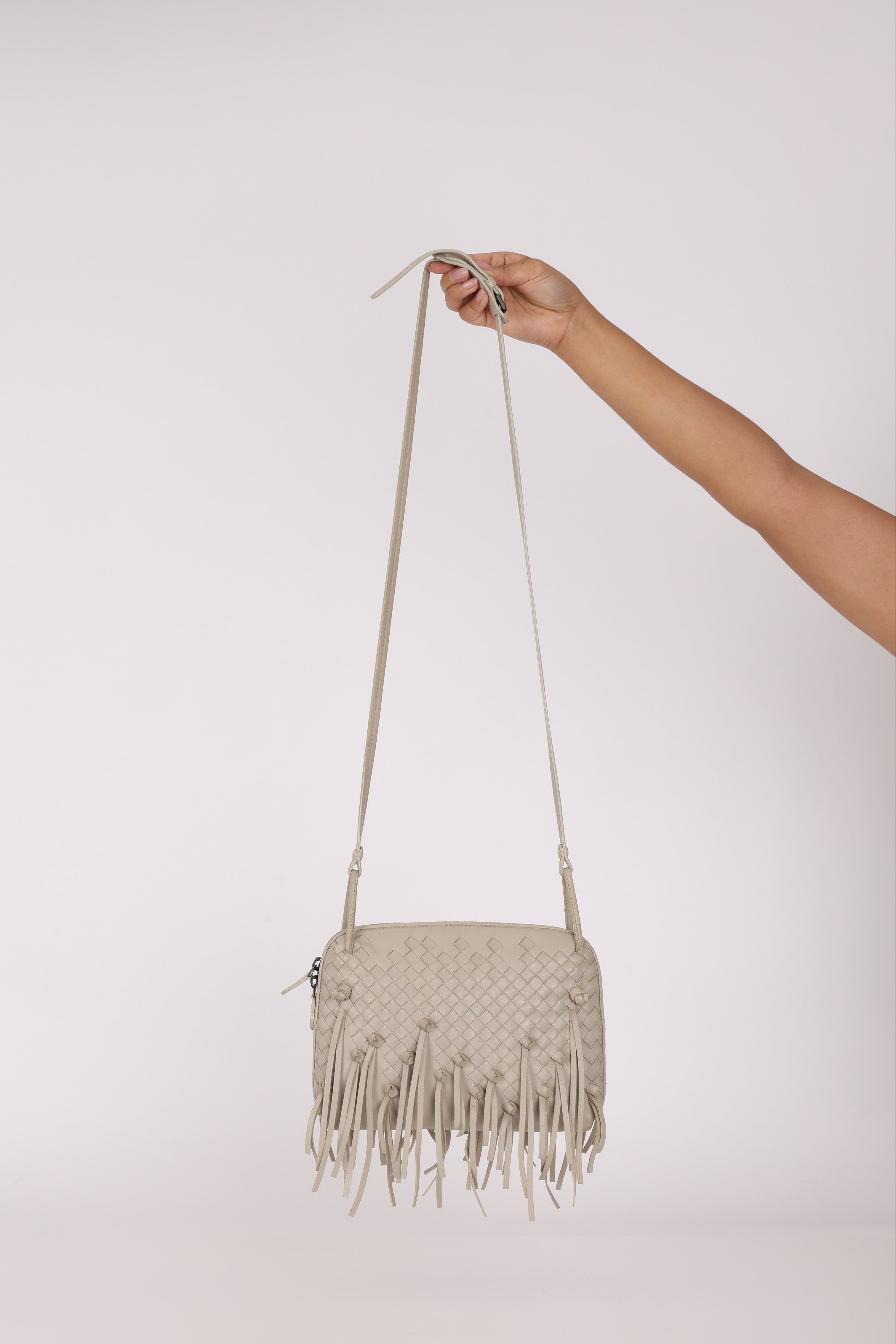 Bottega Veneta Fringe Trimmed Intrecciato Nodini Bag