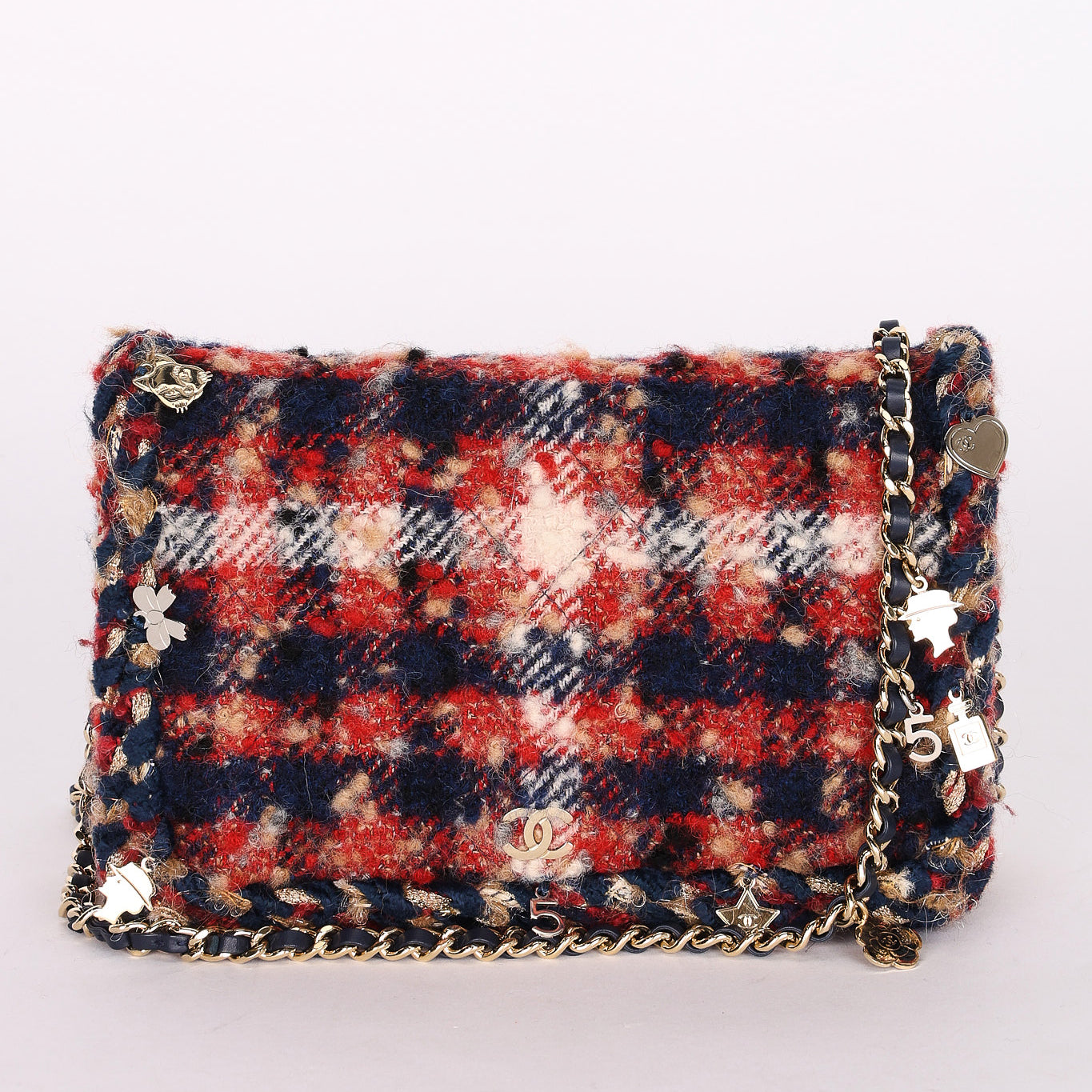 Chanel Tweed Charms Wallet On Chain 2017 MMHW