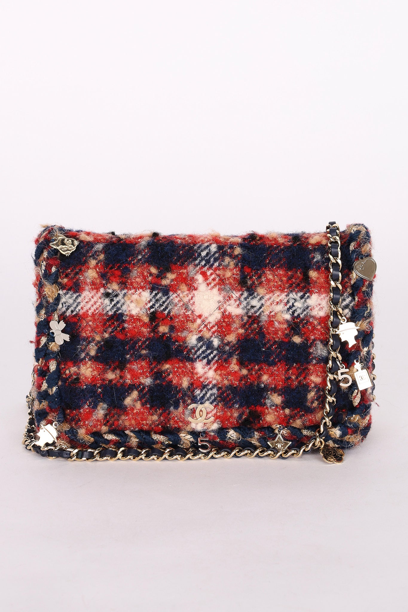 Chanel Tweed Charms Wallet On Chain 2017 MMHW