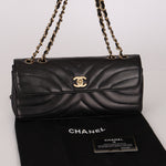 Chanel East West Shoulder Bag Black Calfskin BGHW