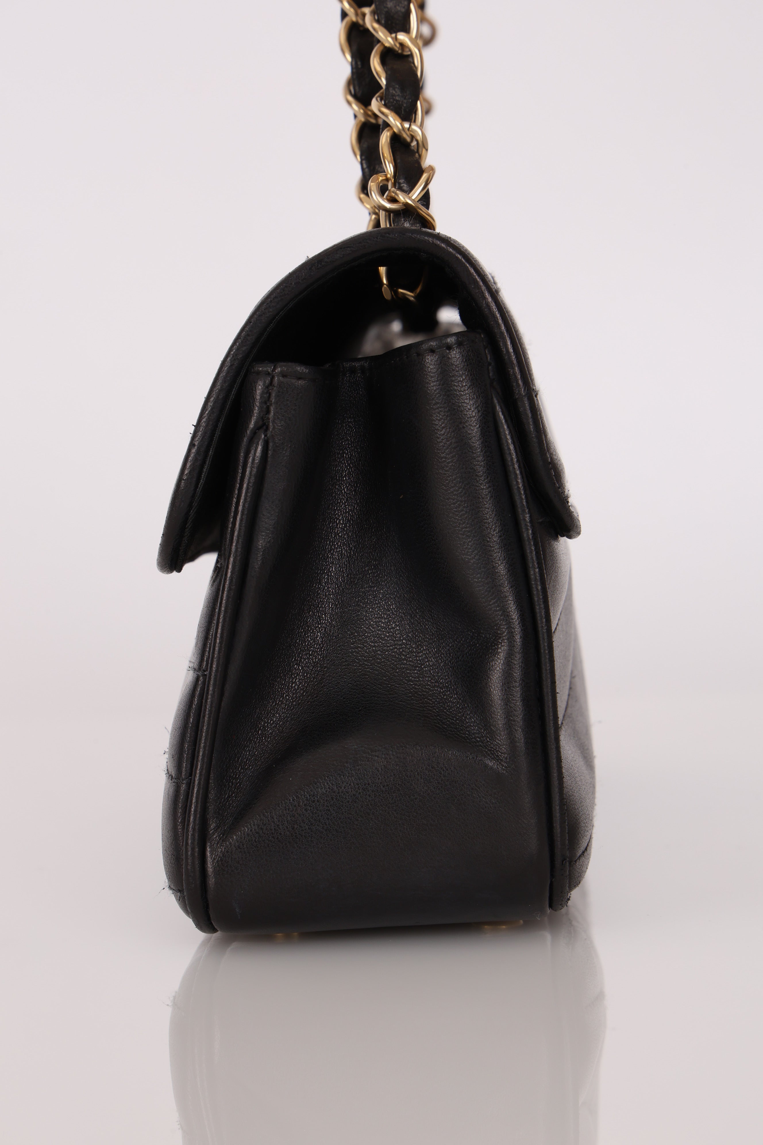 Chanel East West Shoulder Bag Black Calfskin BGHW