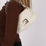 Fendi Zucchino Mini Mamma Baguette Coated Canvas