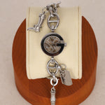 Gucci Stainless Steel Motif Engraved Face Charms Watch 22mm