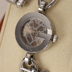 Gucci Stainless Steel Motif Engraved Face Charms Watch 22mm