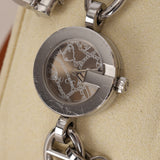 Gucci Stainless Steel Motif Engraved Face Charms Watch 22mm