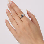 18K Sapphire & Diamond Gold Ring
