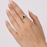 18K Sapphire & Diamond Gold Ring