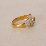 18K Sapphire & Diamond Gold Ring