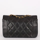 Chanel Small Diana Flap Black Lambskin 1996 24K GP